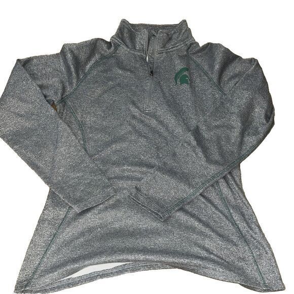 Michigan State Spartans NCAA Size Large 12-14 Light Quarter Zip‎ PullOver Shirt - Picture 1 of 5